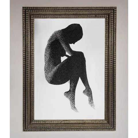 Dotted Figure Framed Poster - A3 (29.7 x 42 cm) / Ornate Silver - Framed Print