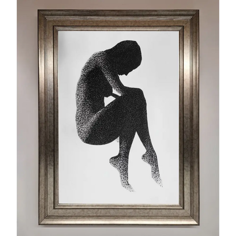 Dotted Figure Framed Poster - A3 (29.7 x 42 cm) / Silver - Framed Print