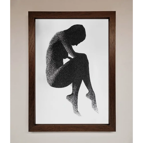 Dotted Figure Framed Poster - A3 (29.7 x 42 cm) / Walnut - Framed Print
