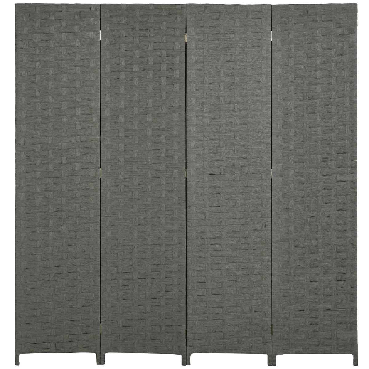 HOMCOM 4-Panel Room Dividers, Wave Fibre Freestanding Folding Privacy Screen Panels, Partition Wall Divider for Indoor Bedroom Office, 170\'c2\'a0cm, Grey