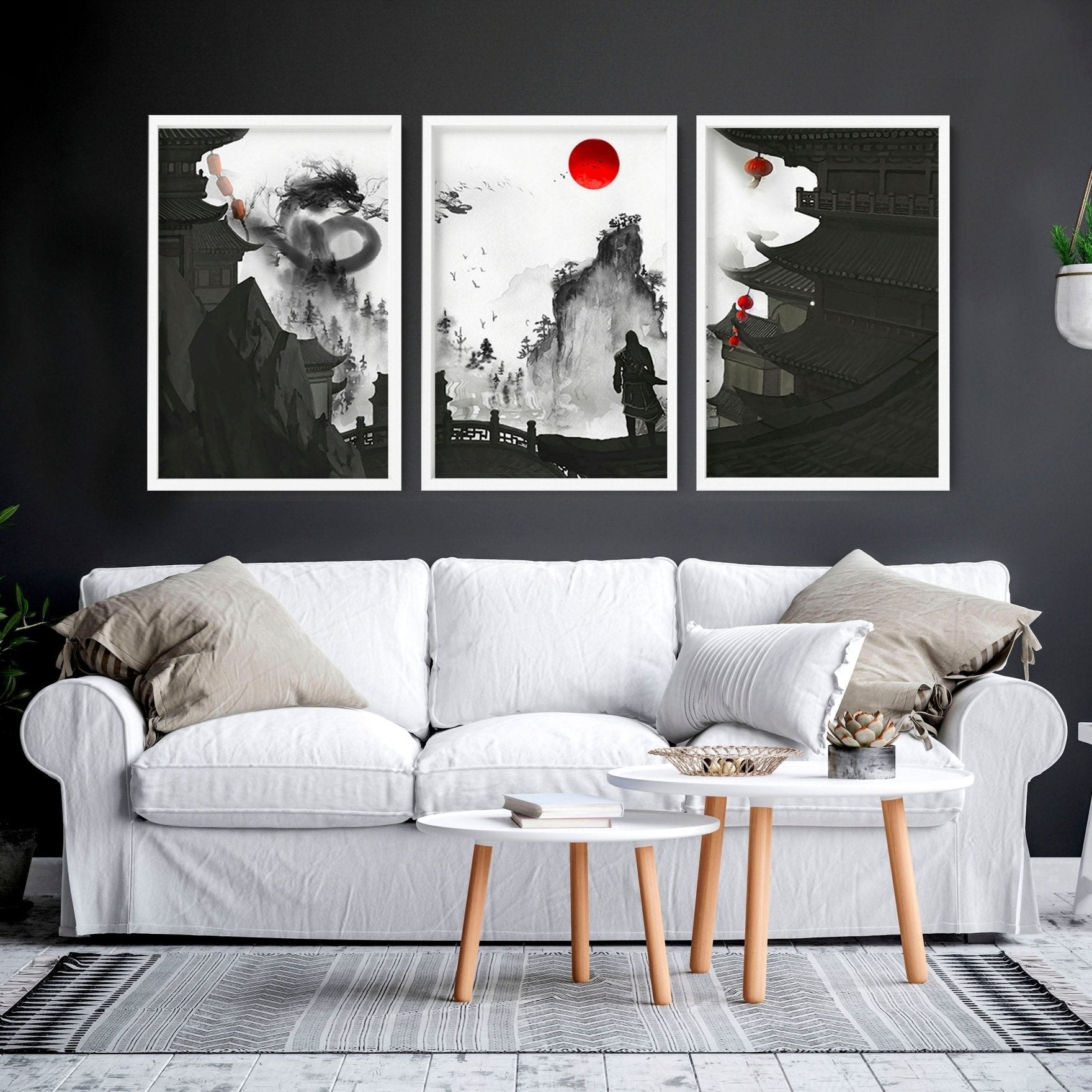 Wall art dragon | set of 3 wall art prints