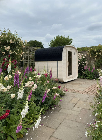 Steam & Oak Gas Cube Sauna 2.4m with Porch (Electric or Wood-Fired)