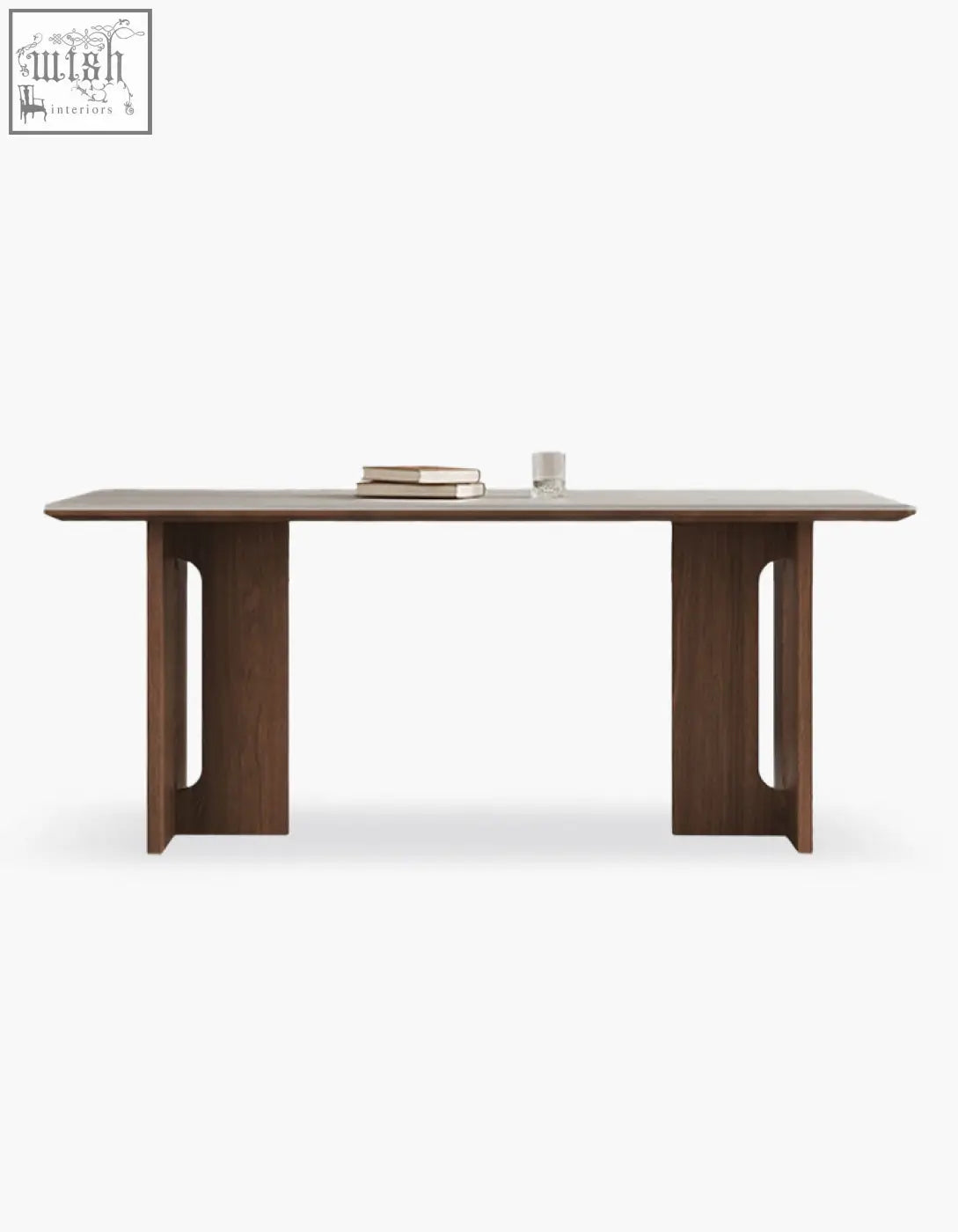 Modern dark wood dudley dining table with sleek rectangular top and marble effect finish for stylish dining areas