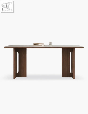Modern dark wood dudley dining table with sleek rectangular top and marble effect finish for stylish dining areas
