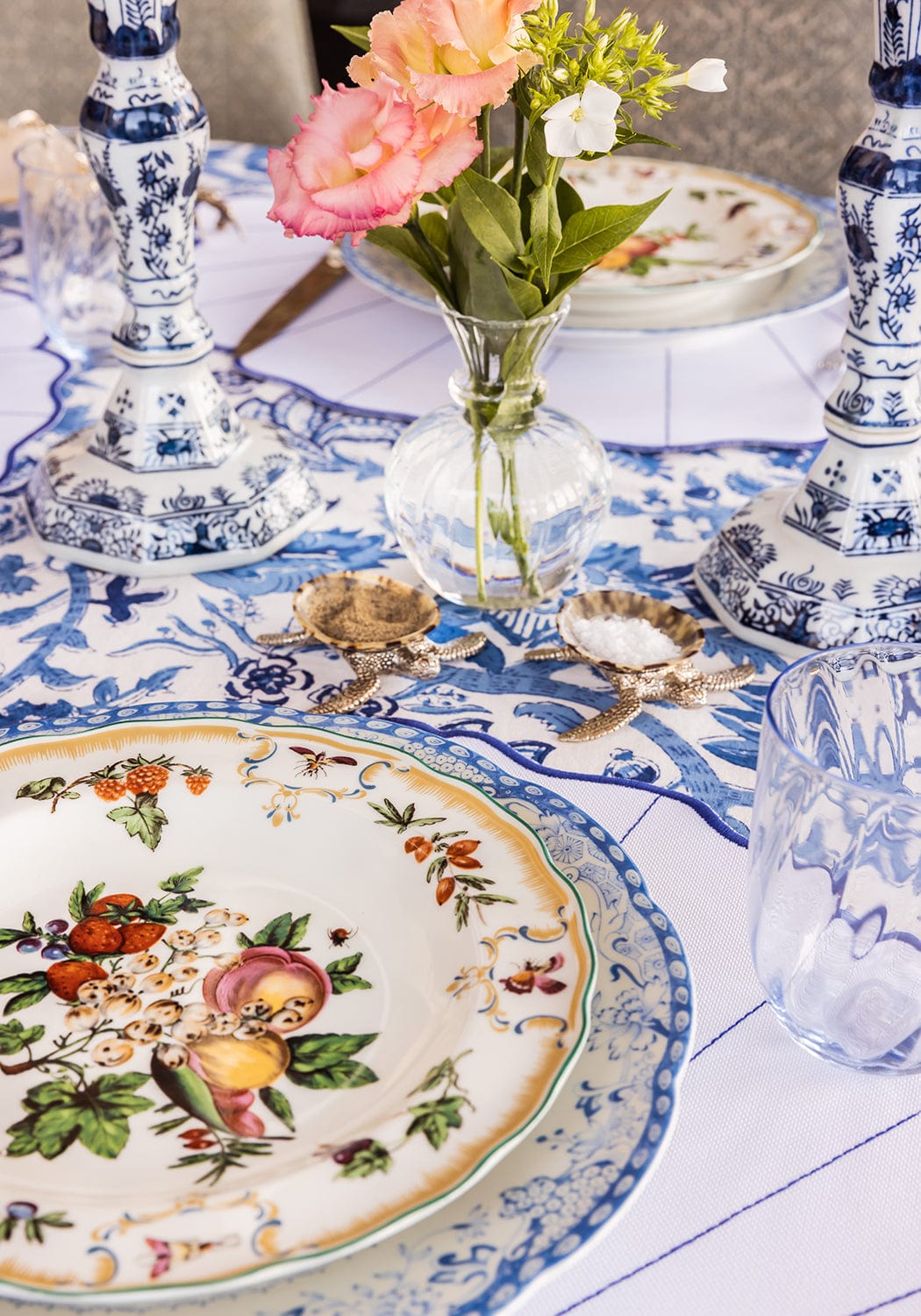 Duke of Gloucester side plates set of 4 with vibrant hand-painted fruit and floral ceramic design on off-white background
