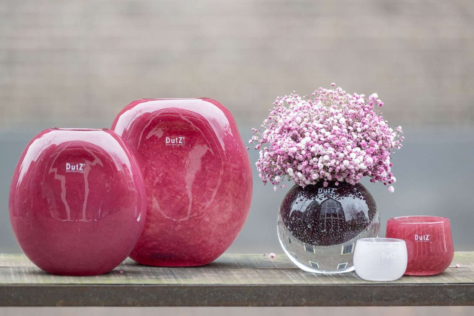 Vase Decor OVALI - RED Bubbles