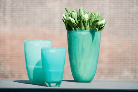 Mouthblown Glass FLOWERVASE - NAVY Blue by DutZ