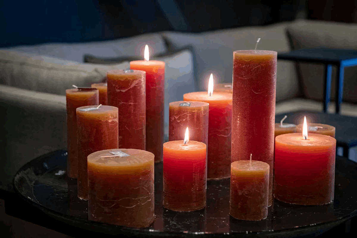 Luxury RUSTIC Candle - CORAL RED