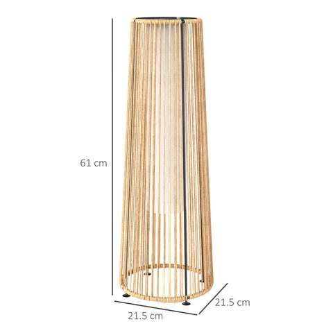 Outsunny Patio Garden Solar Powered Lights Woven Resin Wicker Lantern Auto On/Off