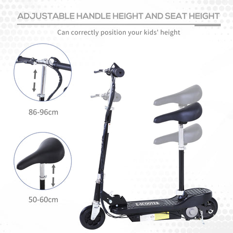 HOMCOM Outdoor Ride On Powered Scooter 120W Motor Bike 2 x 12V Battery - Black