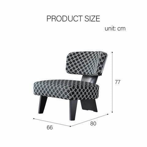 Nascimento Patterned Accent Chair, Black Armchair