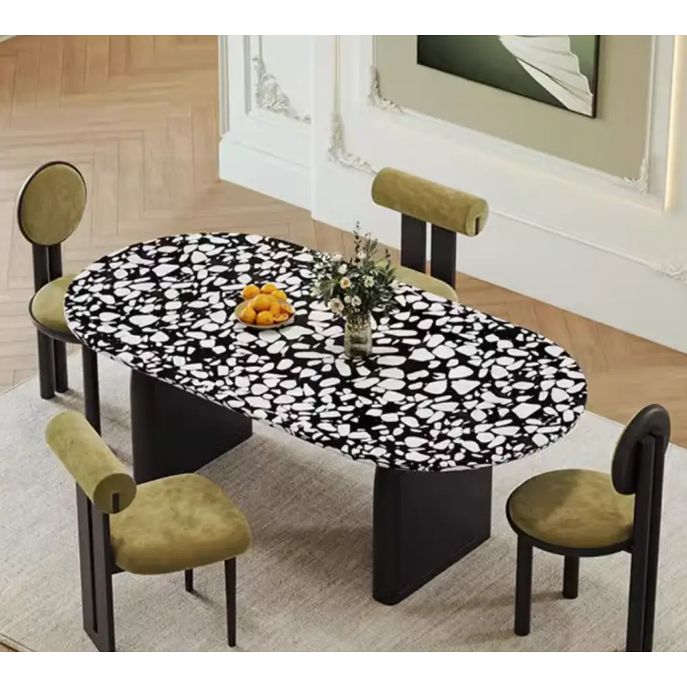 Eaton Dining Table Black Terrazzo - dining table