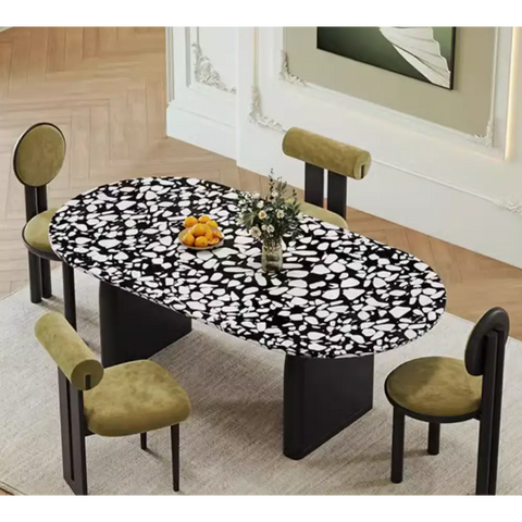 Eaton Dining Table Black Terrazzo - dining table