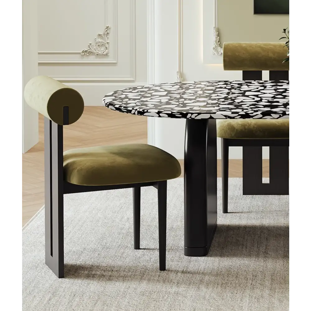 Eaton Dining Table Black Terrazzo - dining table