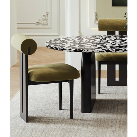 Eaton Dining Table Black Terrazzo - dining table