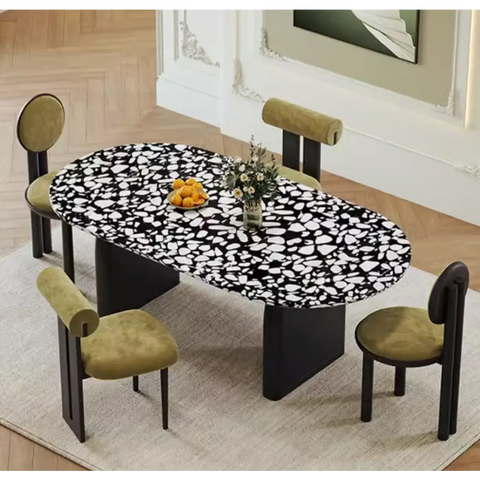 Eaton Dining Table Black Terrazzo - dining table