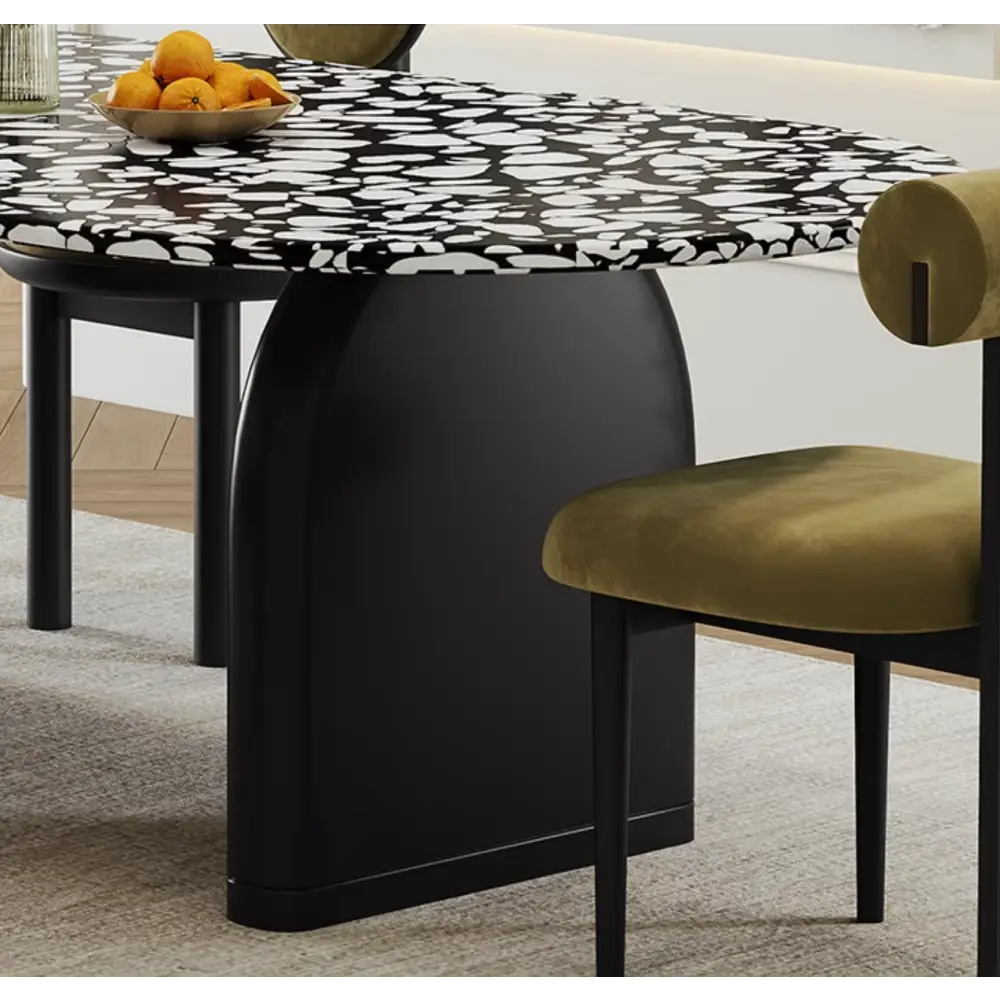 Eaton Dining Table Black Terrazzo - dining table
