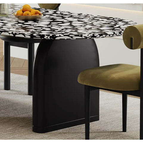 Eaton Dining Table Black Terrazzo - dining table