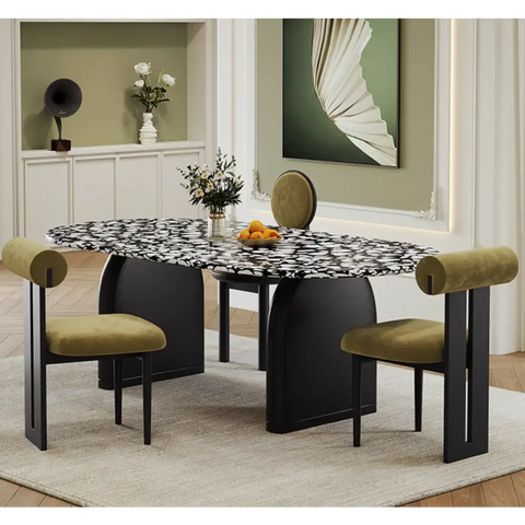Eaton Dining Table Black Terrazzo - dining table