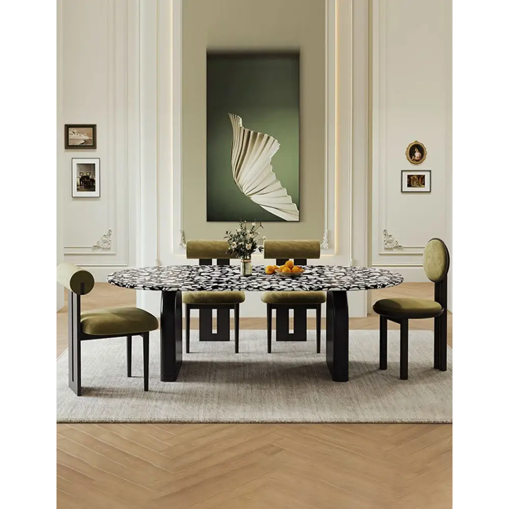 Eaton Dining Table Black Terrazzo - dining table