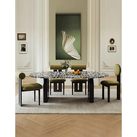 Eaton Dining Table Black Terrazzo - dining table