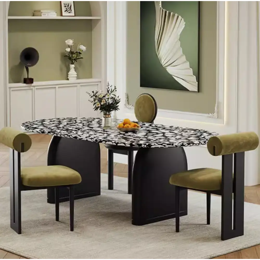 Eaton Dining Table Black Terrazzo - dining table