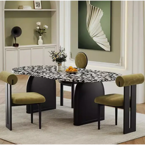 Eaton Dining Table Black Terrazzo - dining table