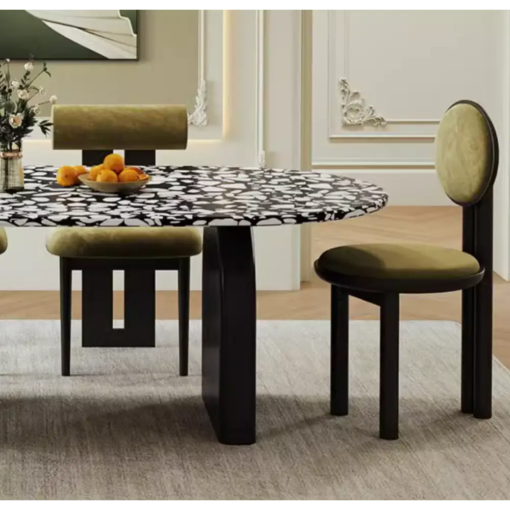 Eaton Dining Table Black Terrazzo - dining table