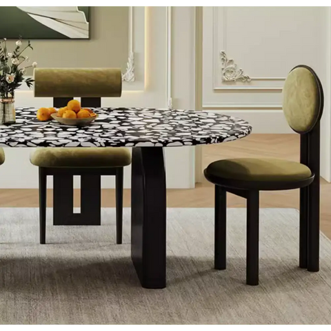 Eaton Dining Table Black Terrazzo - dining table