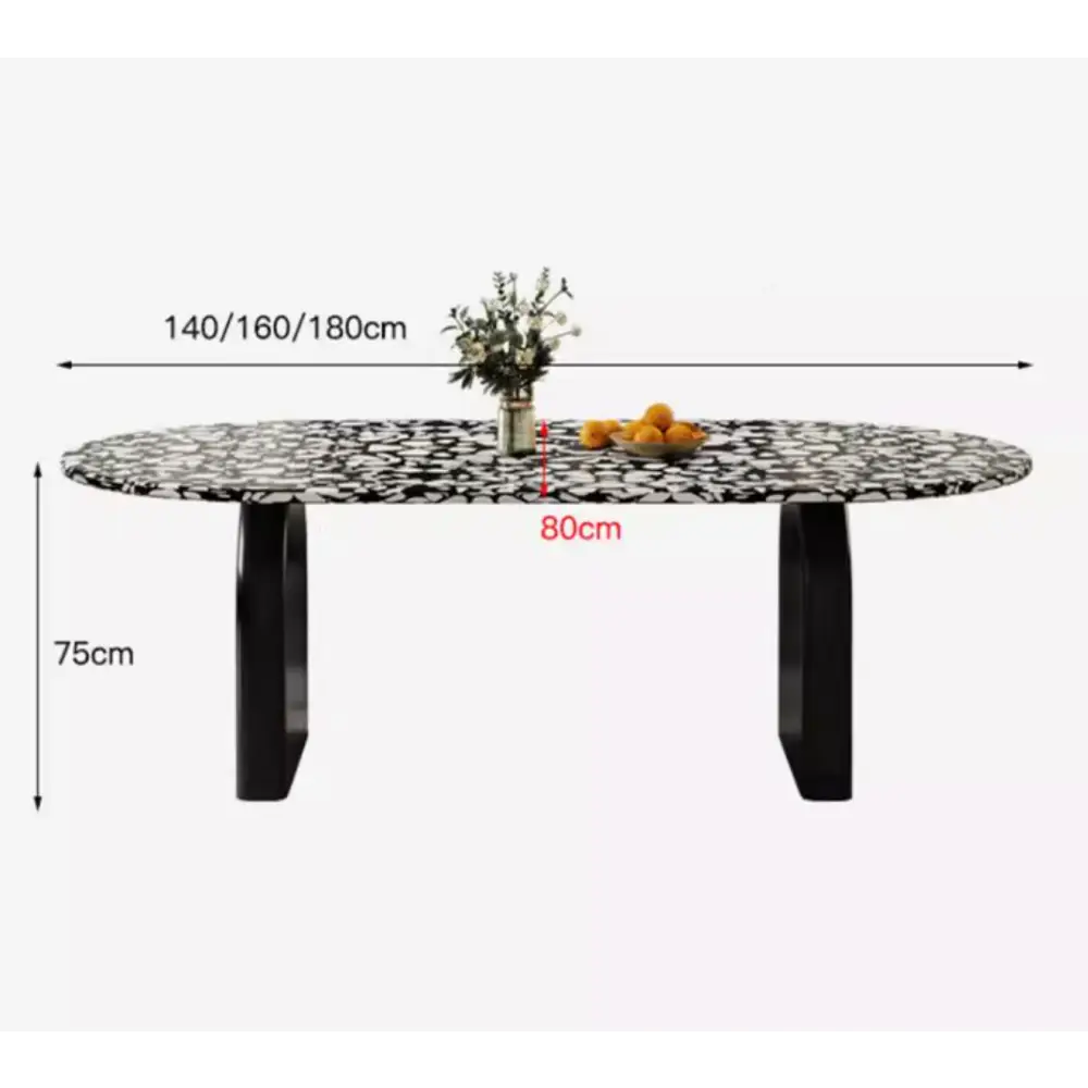Eaton Dining Table Black Terrazzo - dining table