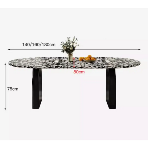 Eaton Dining Table Black Terrazzo - dining table