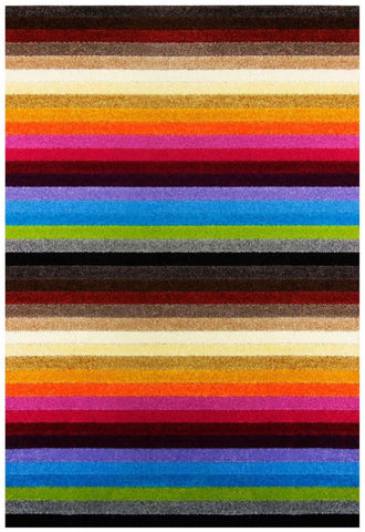 Linea Rainbow Striped Washable Rugs & Runners