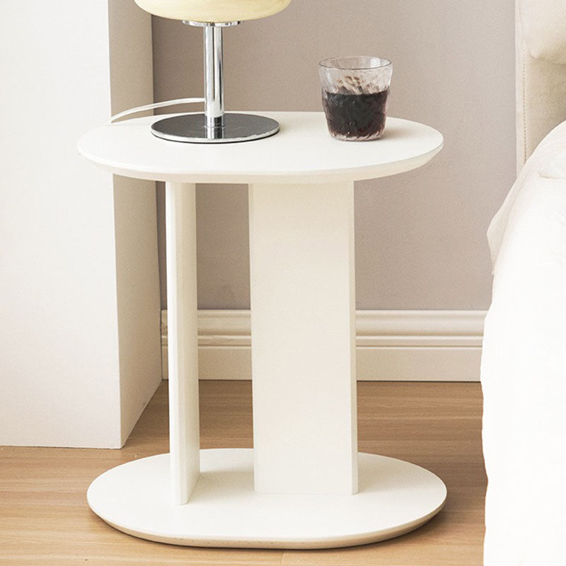 White oval ebenezer side table with sleek minimalist design and smooth glossy finish perfect for modern spaces