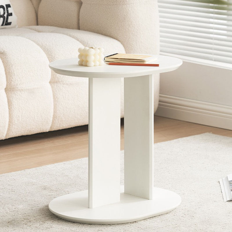 White oval ebenezer side table with sleek minimalist design and smooth matte finish perfect for modern spaces