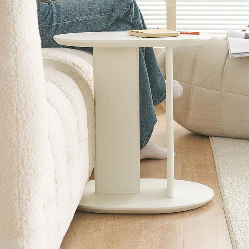 White oval ebenezer side table with sleek minimalist design and smooth matte finish perfect for modern spaces