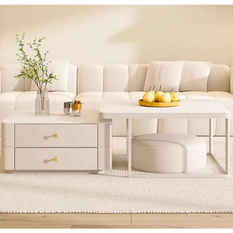 Eclipse Nesting Coffee Table SEt, White｜ DC Concept