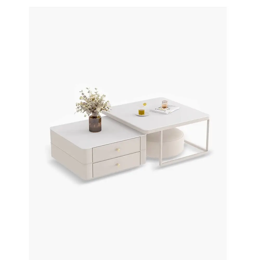 Eclipse Nesting Coffee Table SEt, White｜ DC Concept