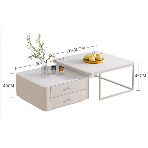 Eclipse Nesting Coffee Table SEt, White｜ DC Concept