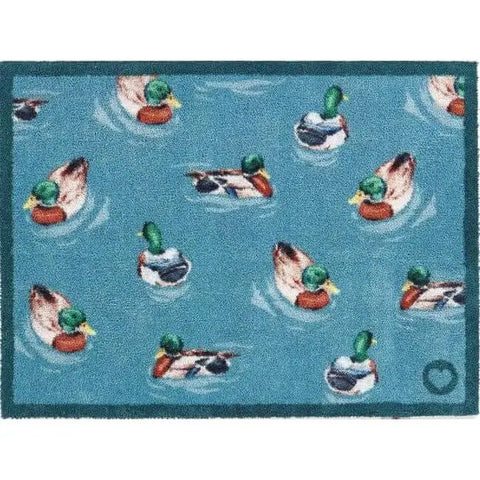 Eco-Friendly Cotton Animal Mat - Swimming Ducks / 65X85 cm - Doormat