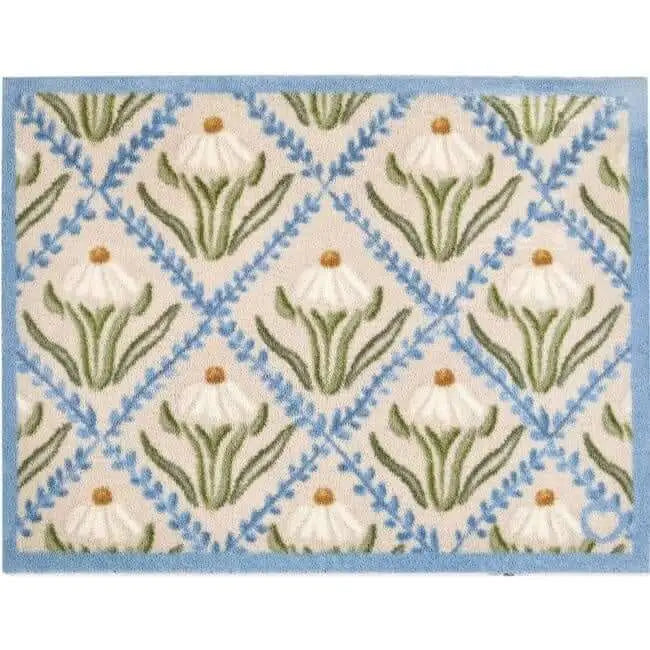 Eco-Friendly Floral-Inspired Mat - Daisy Trellis / 65X85 cm - Doormat