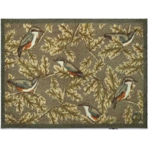 Eco-Friendly Washable Birds Mat - Nuthutch / 65X85 cm - Doormat