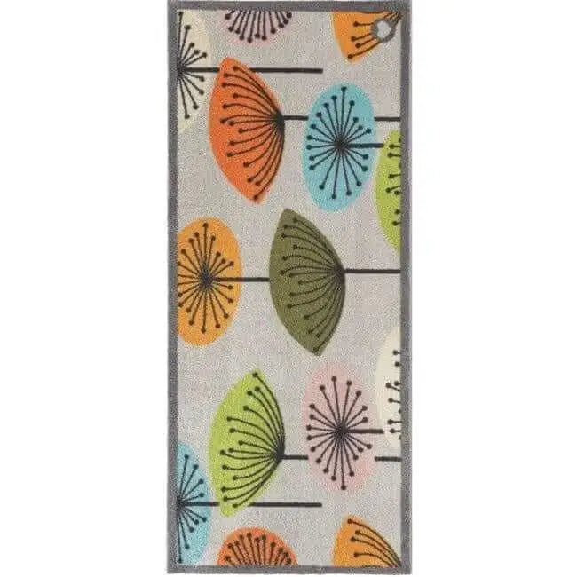Eco-Friendly Washable Floral Mat - Grey Floral / 65X150 cm - Doormat