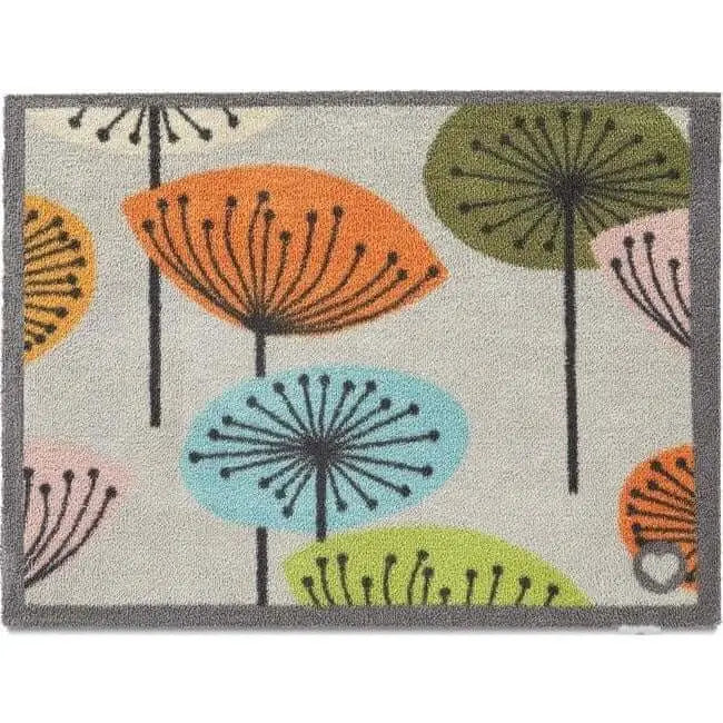 Eco-Friendly Washable Floral Mat - Grey Floral / 65X85 cm - Doormat