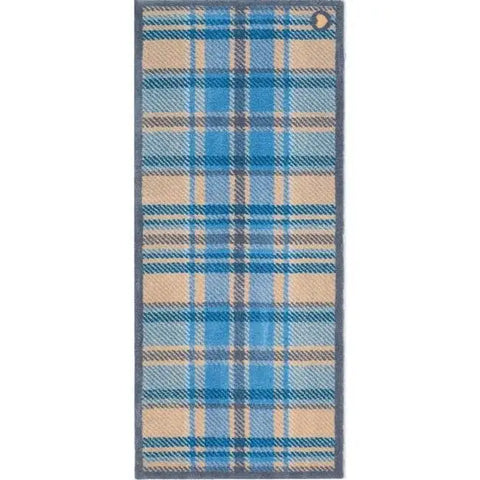 Eco-Friendly Washable Geometric Mat - 65X150 cm / Tartan Blue - Doormat