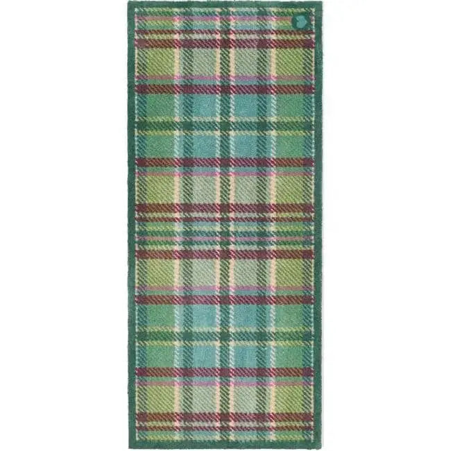 Eco-Friendly Washable Geometric Mat - 65X150 cm / Tartan Green - Doormat