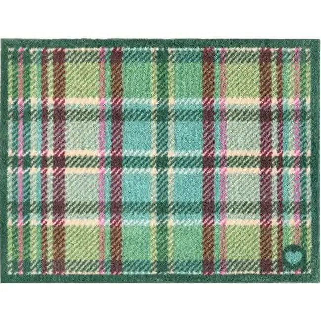 Eco-Friendly Washable Geometric Mat - 65X85 cm / Tartan Green - Doormat