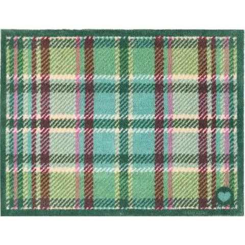 Eco-Friendly Washable Geometric Mat - 65X85 cm / Tartan Green - Doormat