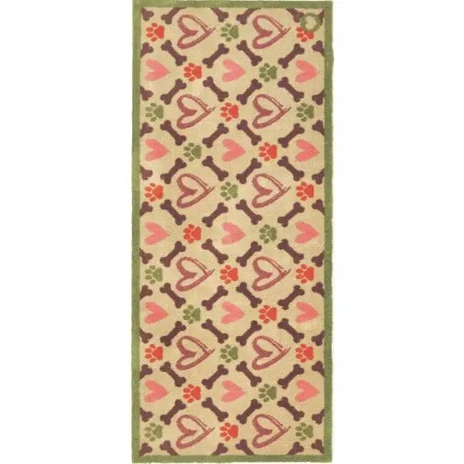 Eco-Friendly Washable Heart Pet Mat - Hearts Bones / 65X150 cm - Doormat