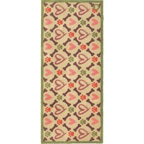 Eco-Friendly Washable Heart Pet Mat - Hearts Bones / 65X150 cm - Doormat