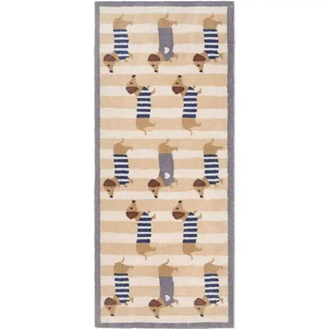 Eco-Friendly Washable Heart Pet Mat - Sausage Dog Chic / 65X150 cm - Doormat
